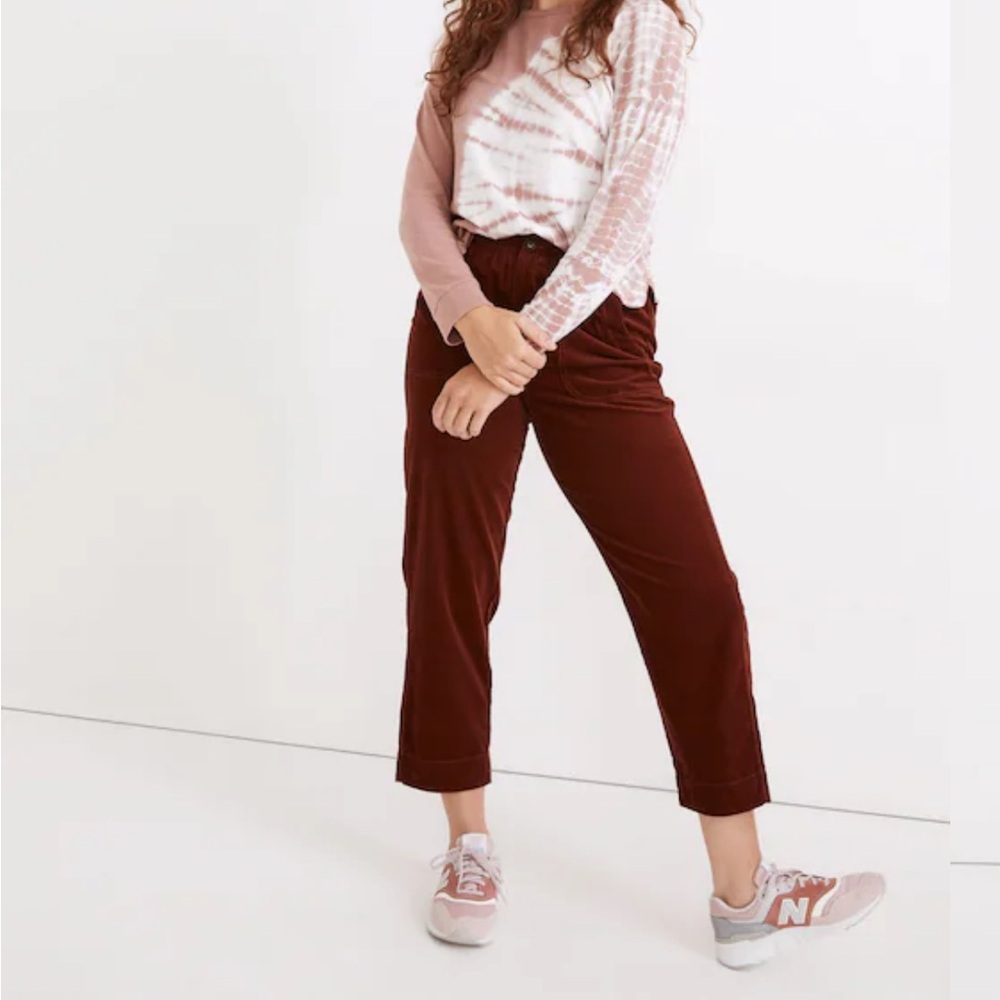 Madewell Curvy Tapered Huston Pull-On Crop Pants in Corduroy